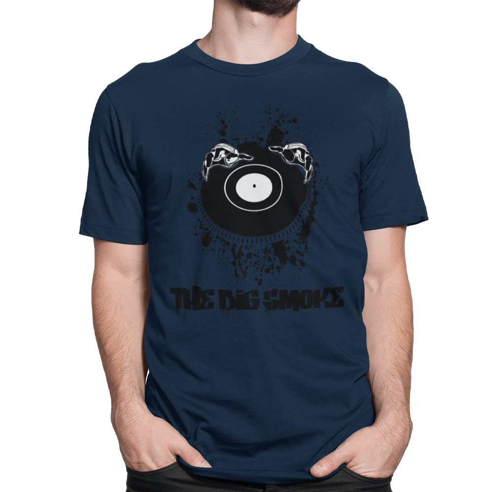 Unisex Heavyweight T Shirt - Big Smoke Turntable Paint Splash Design