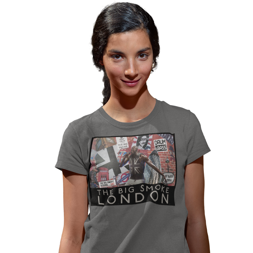 Women's Short Sleeve T-Shirt - The Big Smoke - Collage Design