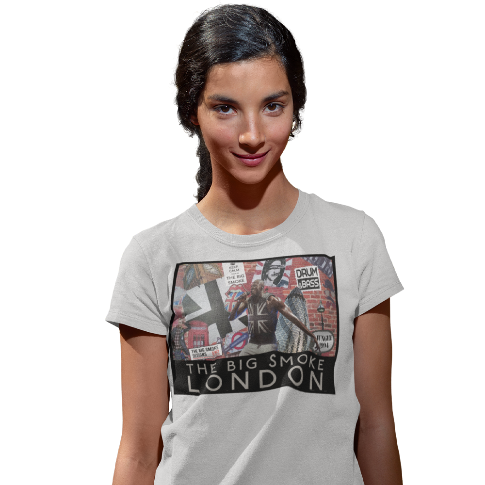 Women's Short Sleeve T-Shirt - The Big Smoke - Collage Design