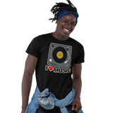 Unisex Heavyweight T Shirt - I Love Music