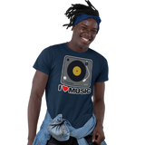 Unisex Heavyweight T Shirt - I Love Music