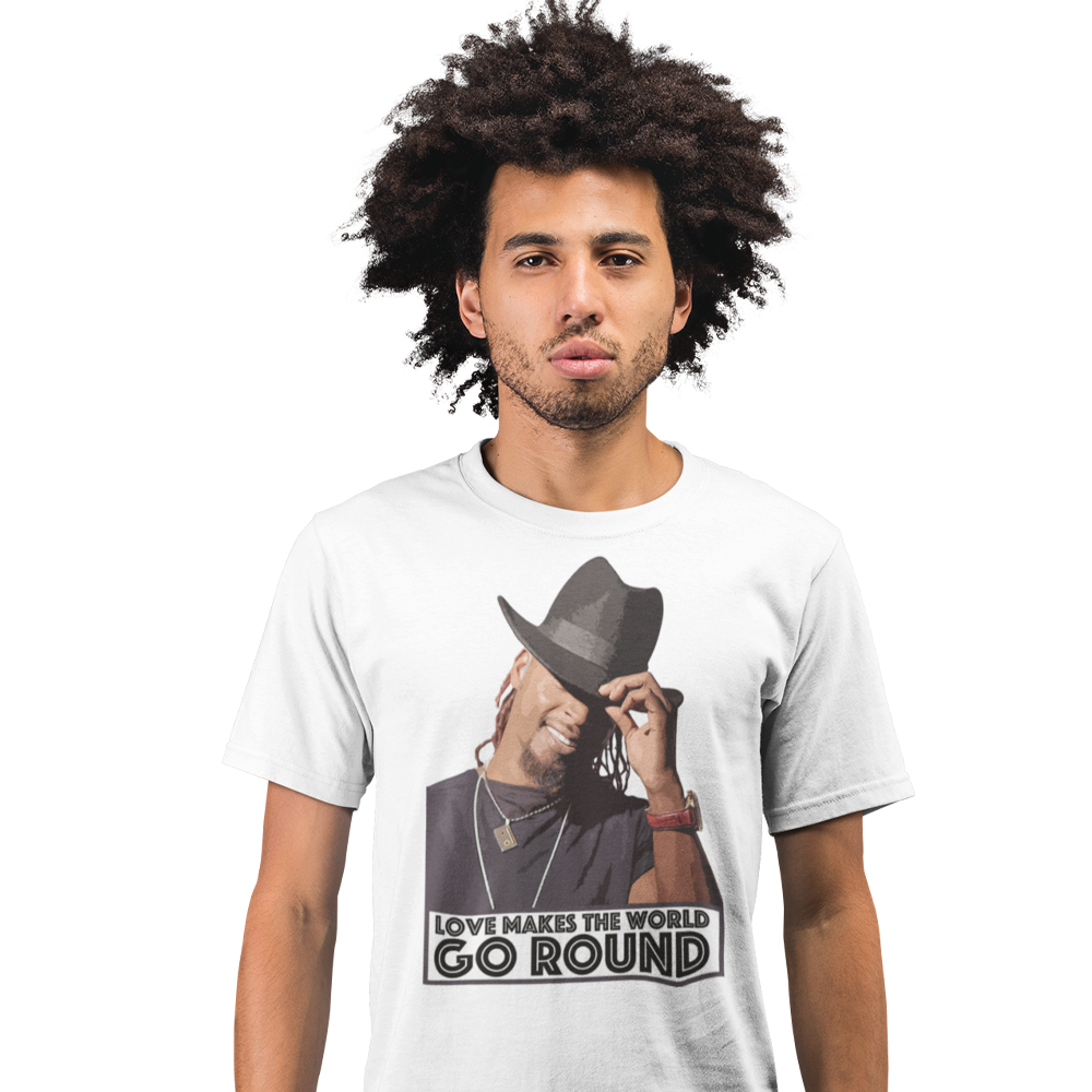 Unisex Heavyweight T Shirt - Love Makes The World Goes Round