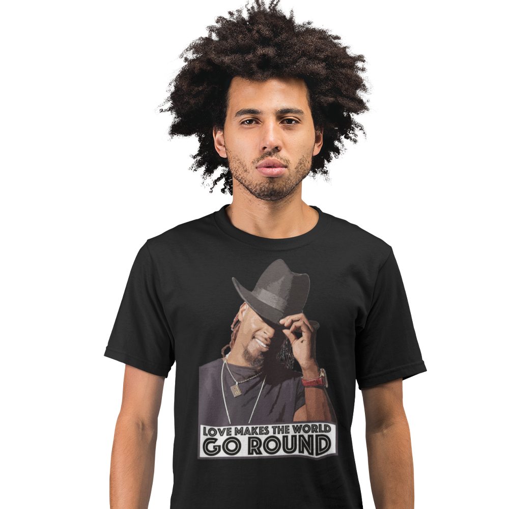Unisex Heavyweight T Shirt - Love Makes The World Goes Round