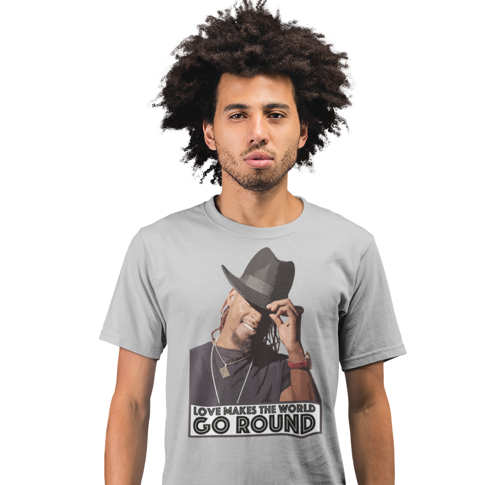 Unisex Heavyweight T Shirt - Love Makes The World Goes Round