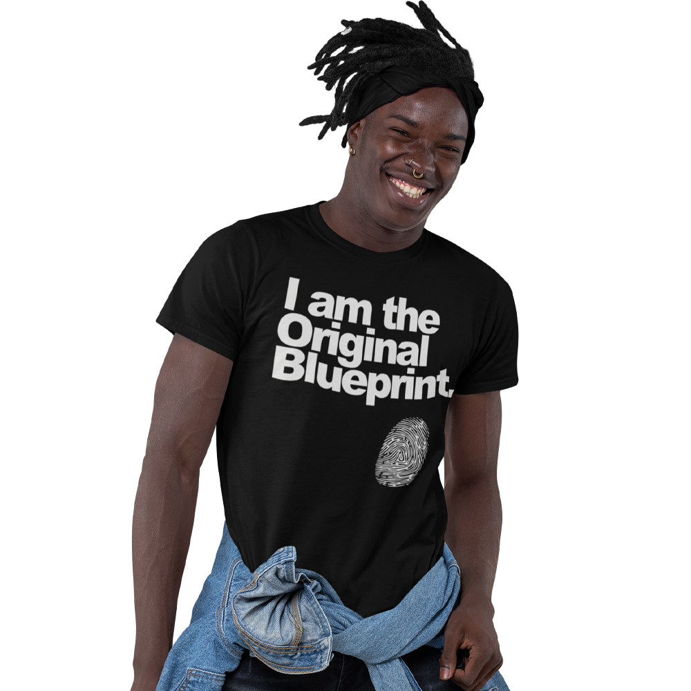 Unisex Heavyweight T Shirt - Original Blue Print