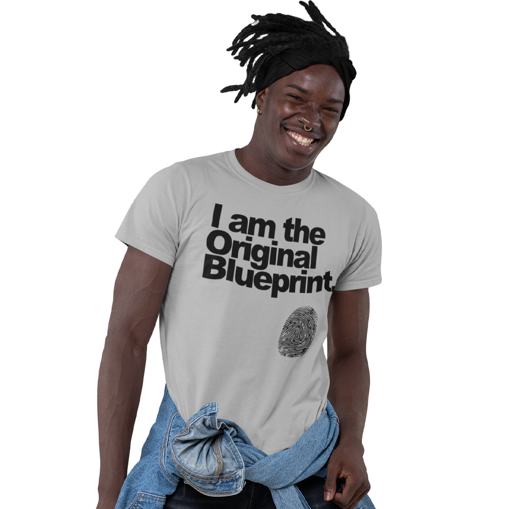 Unisex Heavyweight T Shirt - Original Blue Print