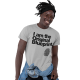 Unisex Heavyweight T Shirt - Original Blue Print