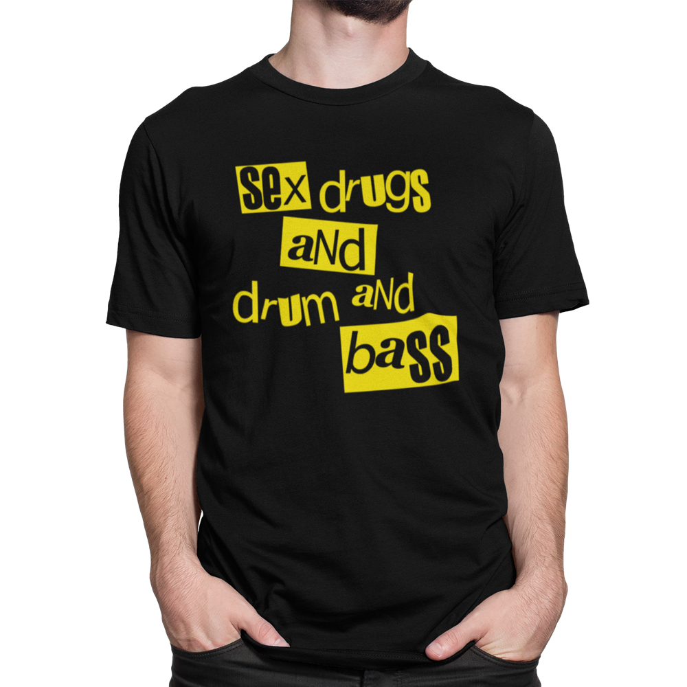 Unisex Heavyweight T Shirt - Sex, Drugs, and Drum and Bass