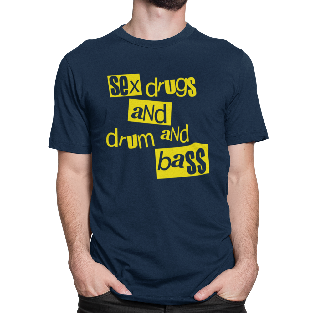 Unisex Heavyweight T Shirt - Sex, Drugs, and Drum and Bass