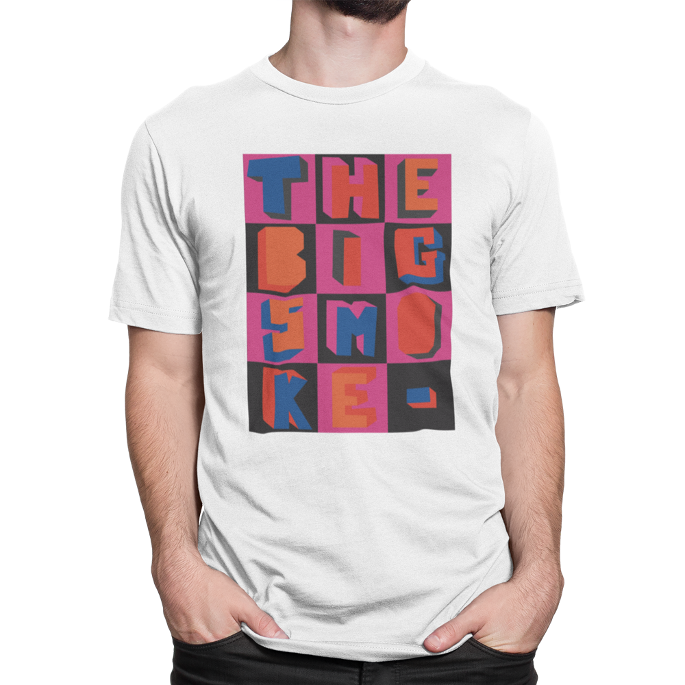 Unisex Heavyweight T Shirt - The Big Smoke "3D Block Design"
