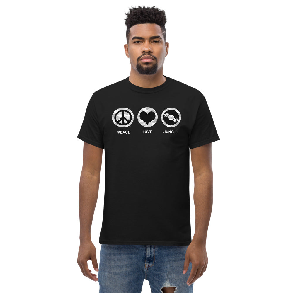Shop Unisex Heavyweight T Shirt Peace, Love, Jungle Online The