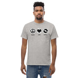 Unisex Heavyweight T Shirt - Peace, Love, Jungle