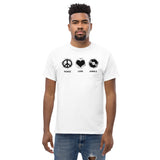 Unisex Heavyweight T Shirt - Peace, Love, Jungle