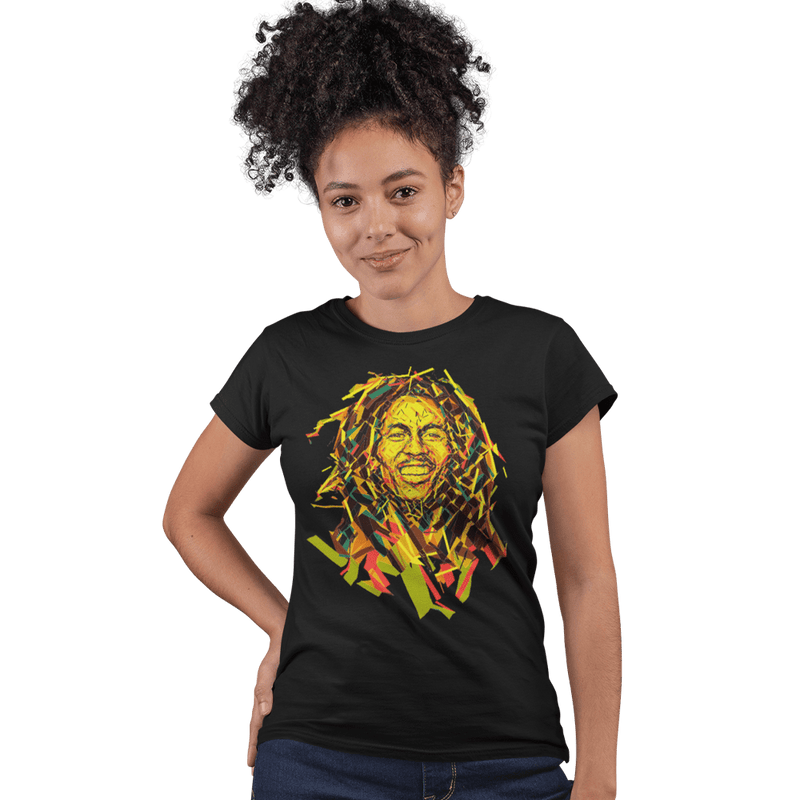 Unisex Heavyweight T Shirt - Bob Marley (Abstract Design)