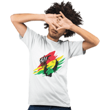 Unisex Heavyweight T Shirt - Bob Marley (Red, Yellow, Green)