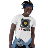 Unisex Heavyweight T Shirt - I Love Music