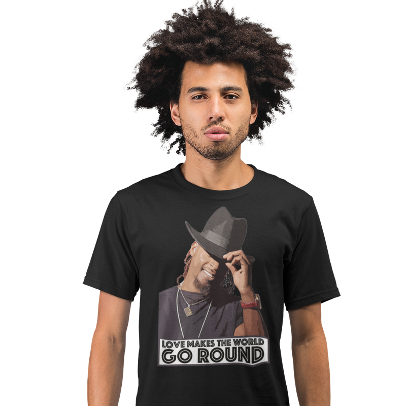 Unisex Heavyweight T Shirt - Love Makes The World Goes Round