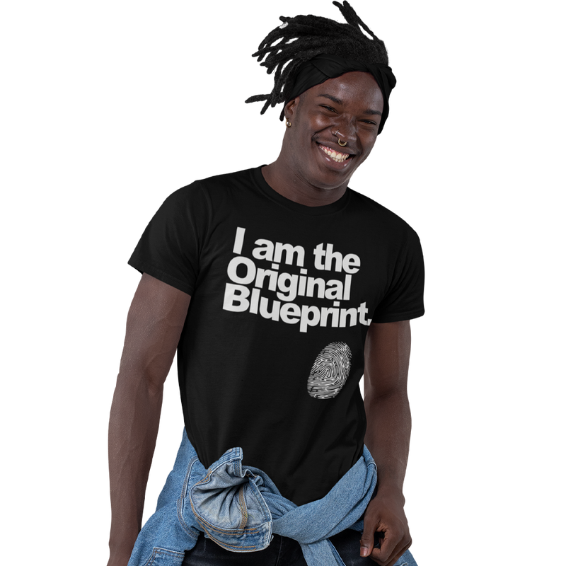 Unisex Heavyweight T Shirt - Original Blue Print