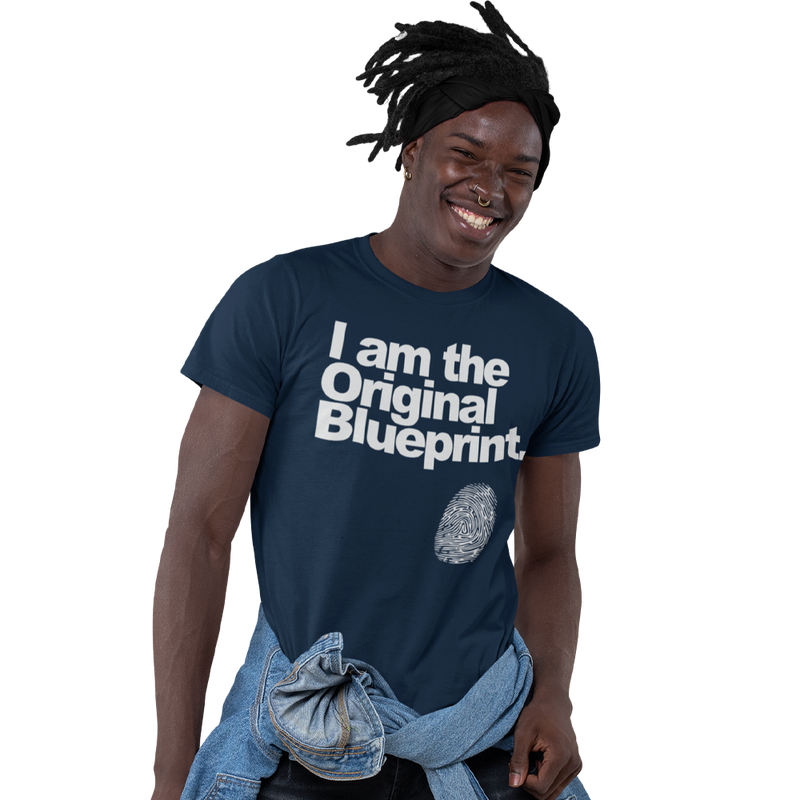 Unisex Heavyweight T Shirt - Original Blue Print