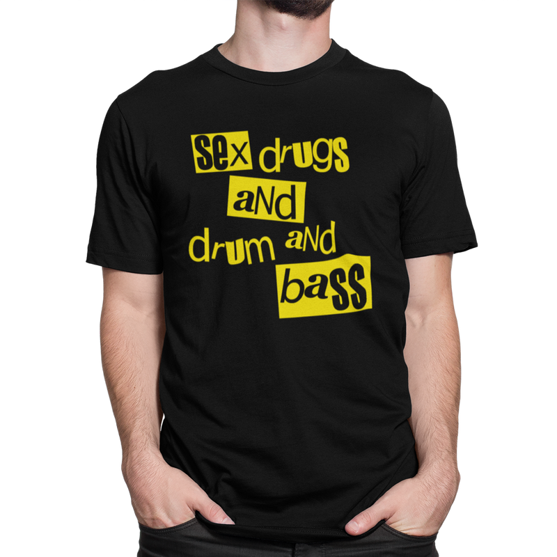 Unisex Heavyweight T Shirt - Sex, Drugs, and Drum and Bass